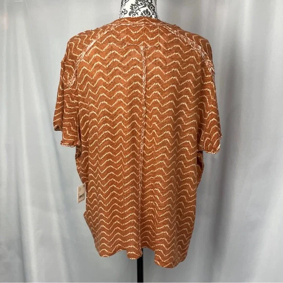 NWT Small Free People Bali Backpacker Tee Rust Combo - Picture 11 of 12